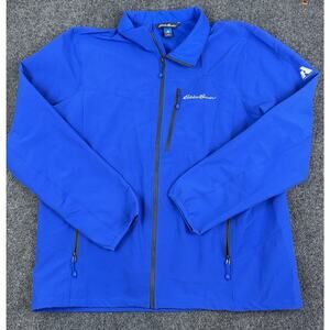 Eddie Bauer Men’s L First Ascent Full Zip Jacket Lightweight Windbreaker Blue